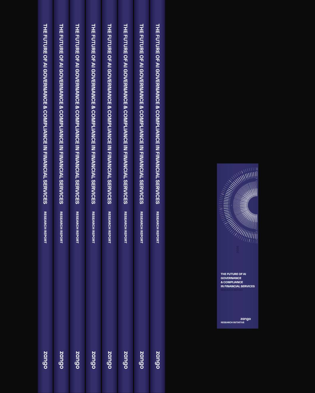Zango AI, The Future of AI Governance & Compliance in Financial, Services Editorial design, book spine